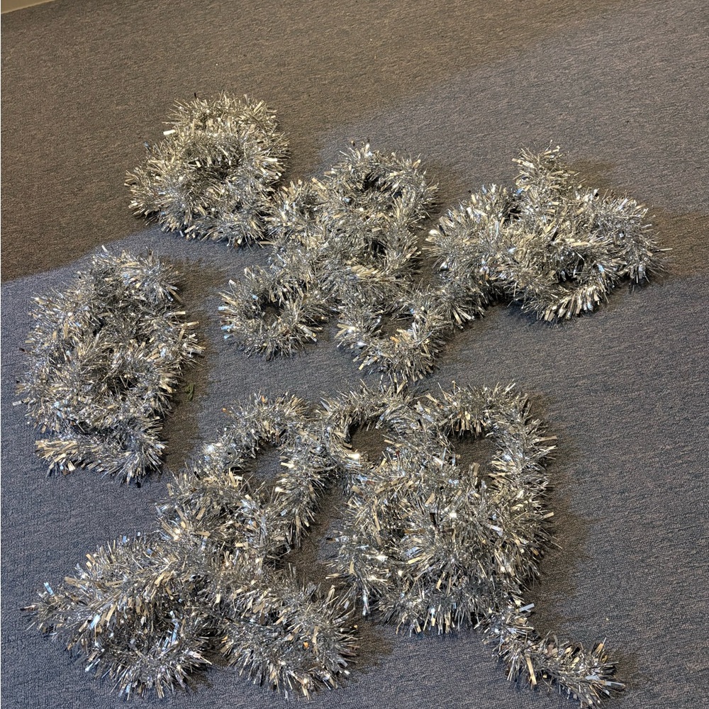 Shimmering Silver Holiday Garland, six strands
